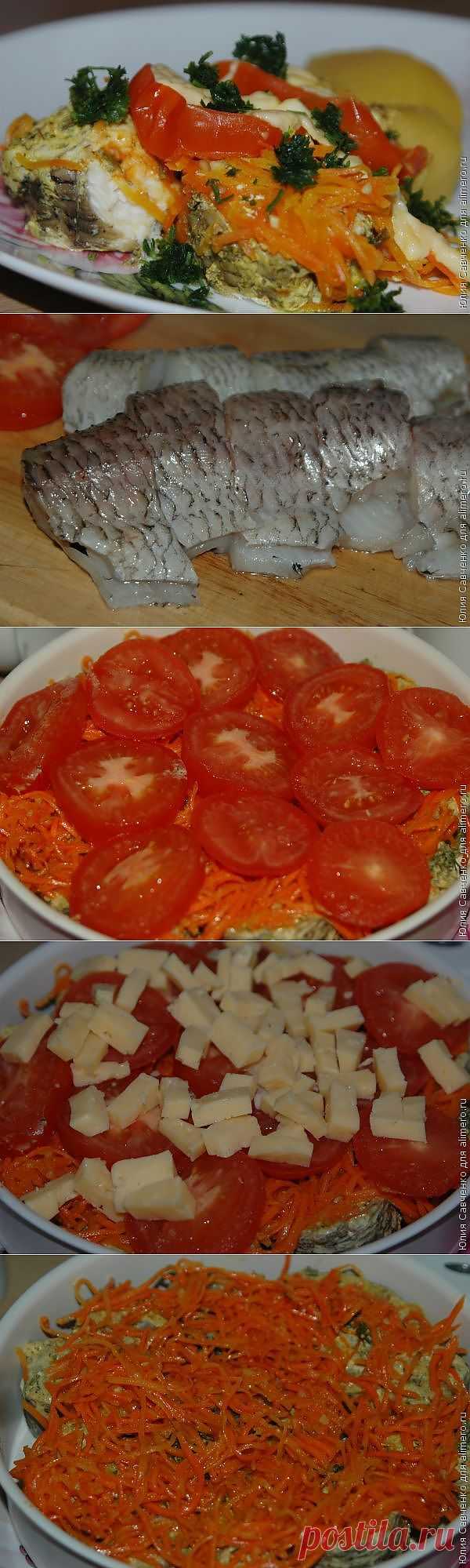 Атлантида с сыром и овощами на пару / Рецепты с фото