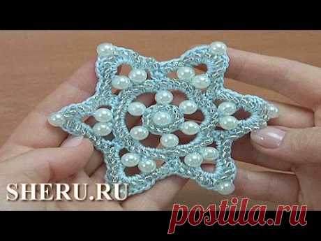 Бисер и бусины в снежинке Урок 48