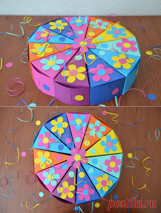 Бумажный торт с сюрпризом "Цветочное настроение"