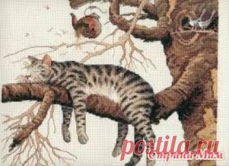 Вопрос про "Ленивого кота" Наконец-то у меня появилась возможность вышить этого котика!  Хочу её вышить именно по примете - зашить детскую лень. И в связи с этим у меня появились вопросы.  1.