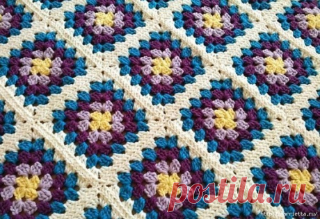 Плед из остатков пряжи.