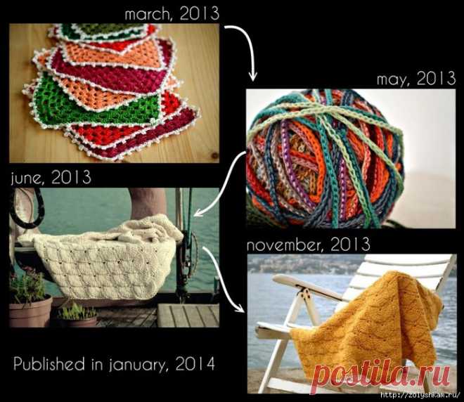 Шнур крючком.Шнурковая пряжа - утилизация остатков..