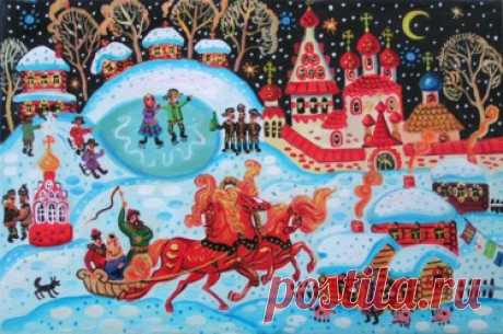 PRIMITIVE Oil Painting (NAIVE) - Maria Podverbnaya