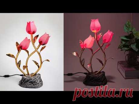 DIY How to Make from PVC Pipe Night lamp making || Table lamp showpiece