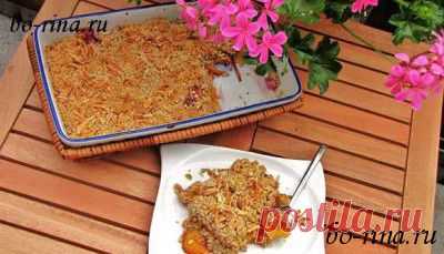 Миндальный крамбл с персиками и нектаринами | Четыре вкуса