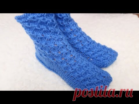 КРАСИВЫЕ И УДОБНЫЕ САПОЖКИ СПИЦАМИ. ПОДРОБНЫЙ МАСТЕР КЛАСС.