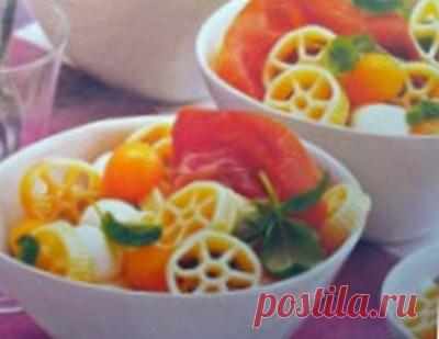 Салат с круглыми макаронами, красивый и вкусный - У нас так