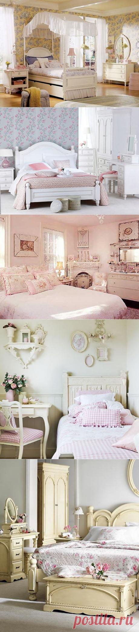 Интерьер спальни в стиле Шебби Шик.