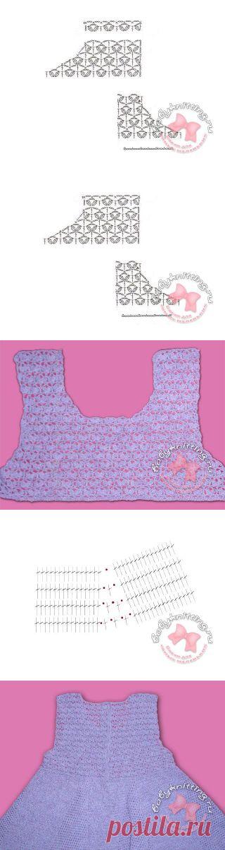 Платье для девочки, связанное крючком ( с описанием). | Вяжем для самых маленьких!
