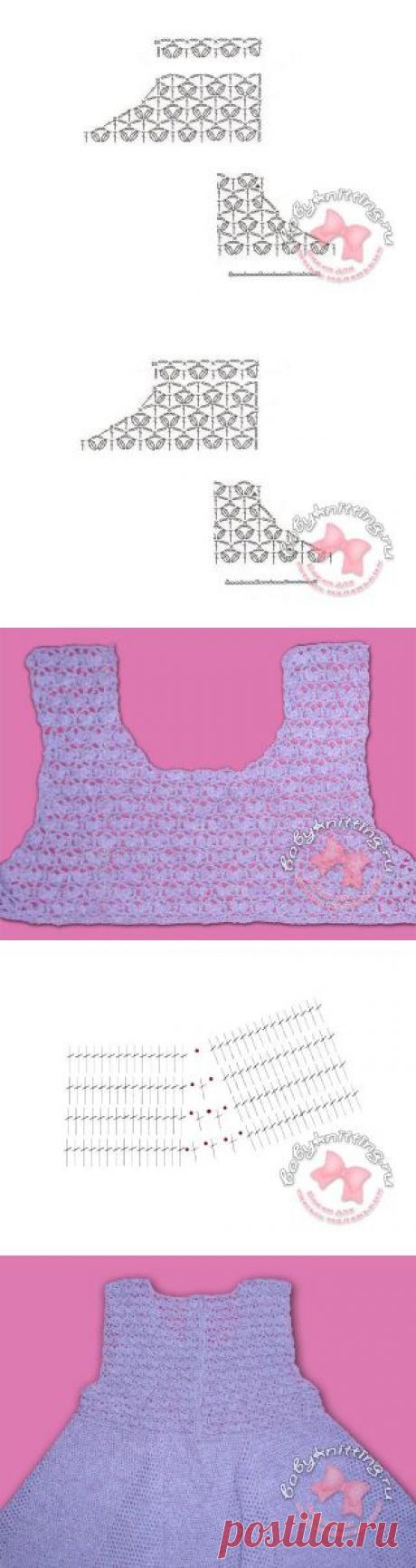 Платье для девочки, связанное крючком ( с описанием). | Вяжем для самых маленьких!