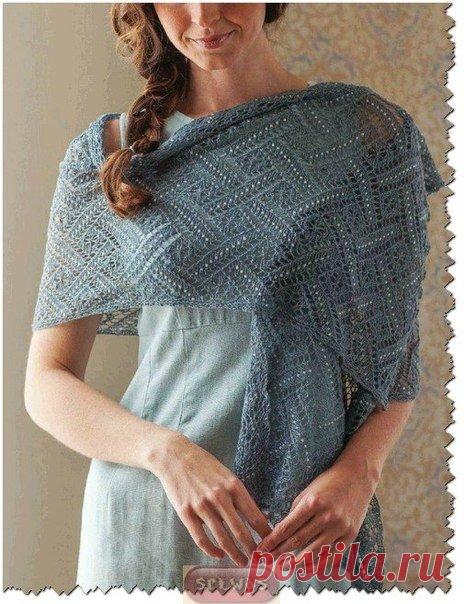 Палантин спицами