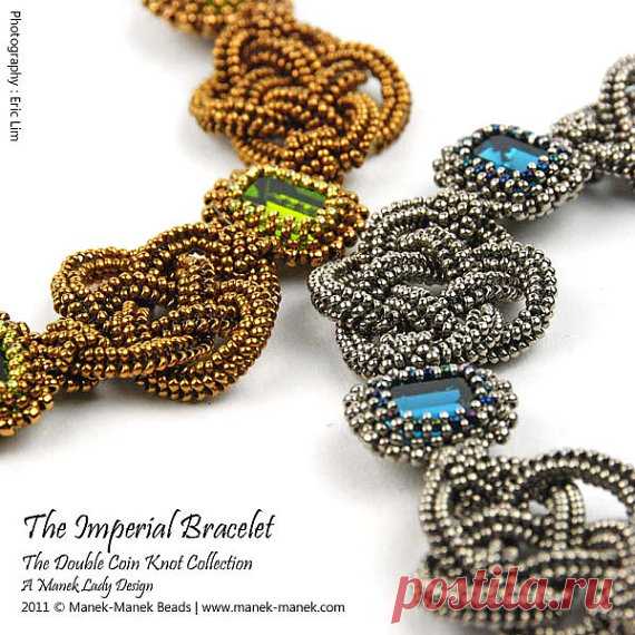 eTUTORIAL The Double Coin Knot Imperial Bracelet от maneklady