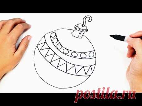 How to draw a Christmas Ball | Christmas Drawings