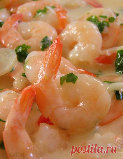 Креветки в Сливочно-Чесночном Соусе