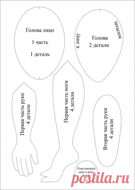 Как сшить куклу? Выкройка и пошив шарнирной куклы. | Дом с куклой. | Дзен