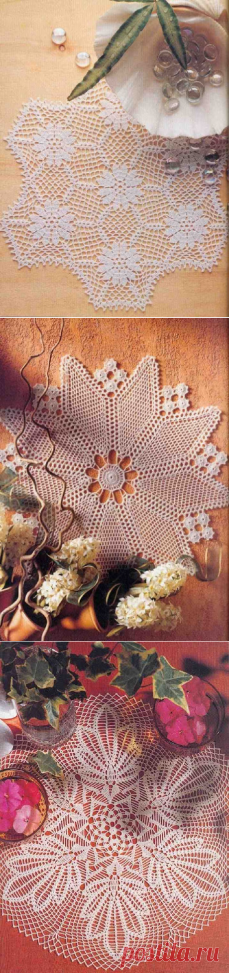 Салфетки вязанные крючком.Схемы для вязания.