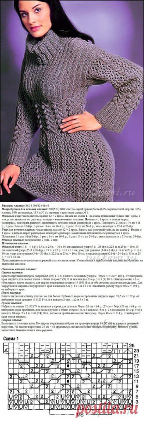 Вязаная туника - платье спицами » Сайт "Ручками" - делаем вещи своими руками