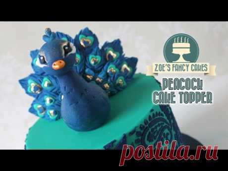 Peacock cake topper model using gum paste