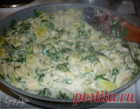 КАБАЧКИ В СМЕТАНЕ. Ингредиенты: кабачки, сметана, лук зеленый | Официальный сайт кулинарных рецептов Юлии Высоцкой