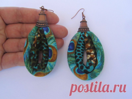 Африканские серьги для женщины Анкара ткань серьги | Etsy
