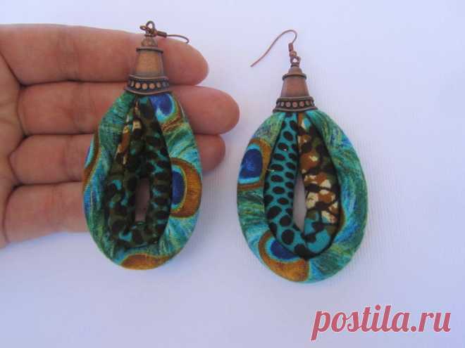 Африканские серьги для женщины Анкара ткань серьги | Etsy