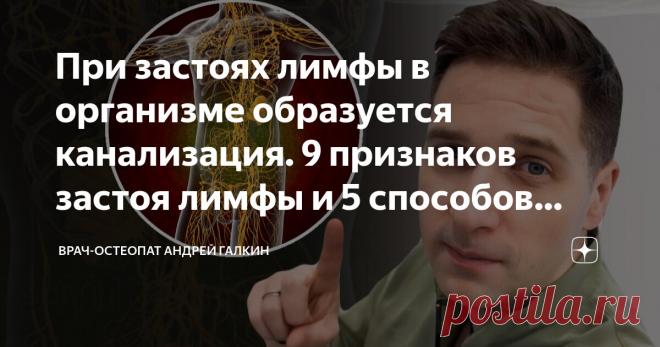 При застоях лимфы в организме образуется канализация. 9 признаков застоя лимфы и 5 способов запустить его работу Статья автора «Врач-остеопат Андрей Галкин» в Дзене ✍: Как-то так сложилось, что любим мы «будить» собственные системы организма.