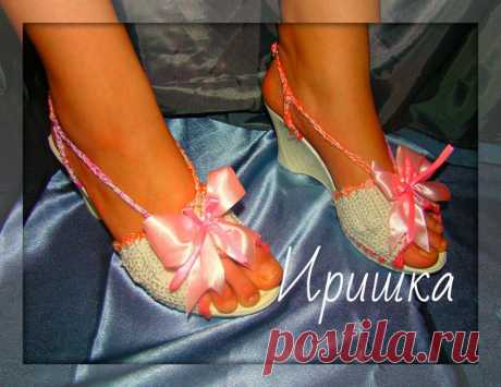 Нить шелк с  х/б.Вязка столбики с накидом.