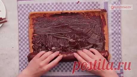 Вкуснейший шоколадный рулет "Восход солнца",