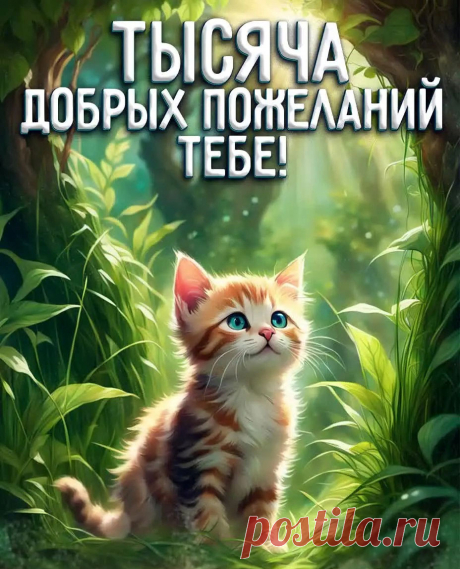Открытка доброе утро с котиком и пожеланиями, картинка доброго дн