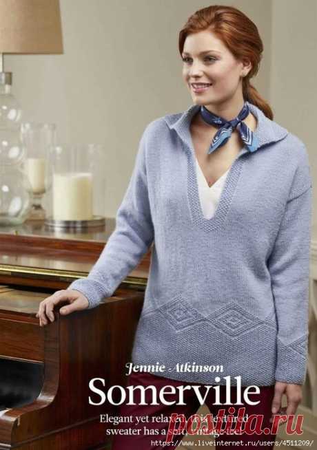 Пуловер с воротником "апаш".