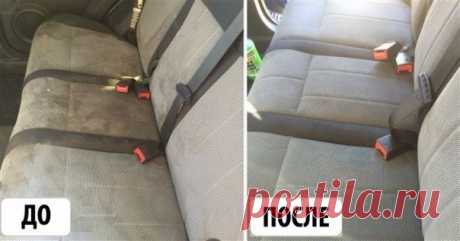 Чтобы сэкономить деньги на химчистке, можно почистить салон самостоятельно. Сделайте мыльный раствор с добавлением соды и уксуса и при помощи жесткой щетки удалите грязь.