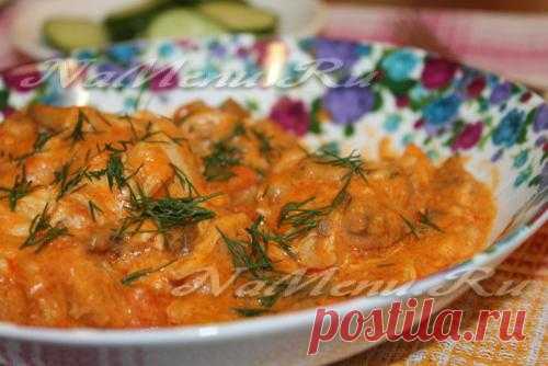 Гуляш из курицы в мультиварке