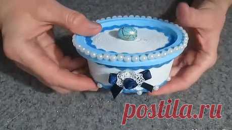 Шкатулка своими руками из бросового материала!