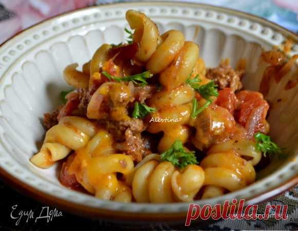 Печать рецепта Итальянская паста с мясным соусом