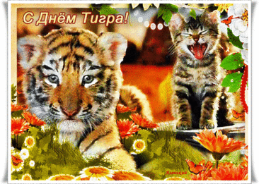 Анимированная открытка С Днём Тигра!