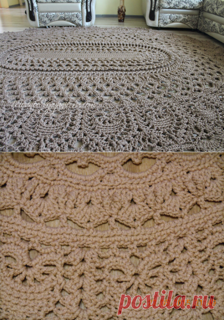 Овальный коврик *Майское чудо* крючком - Crochet Modnoe Vyazanie