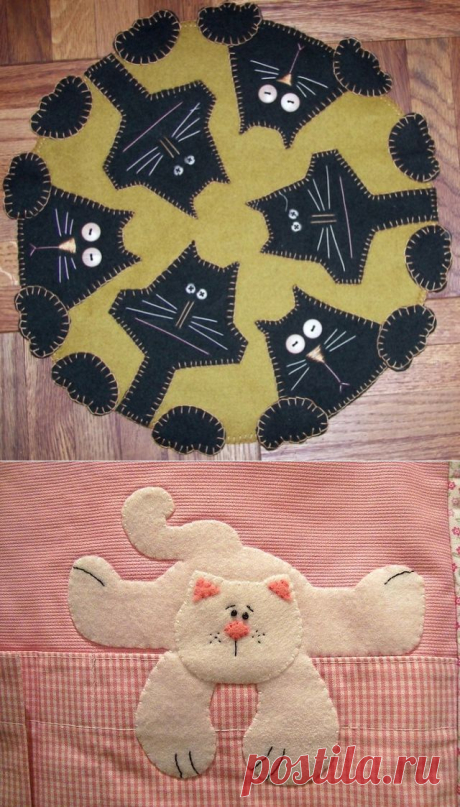 Кошки в лоскутном шитье-2..