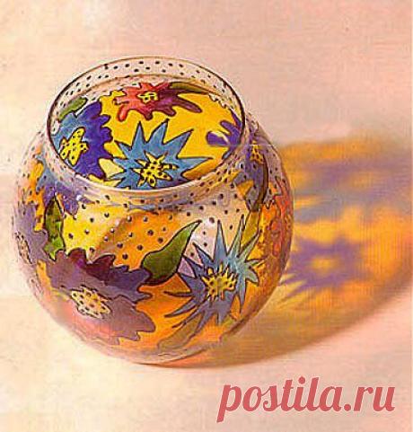 (+1) тема - Роспись стеклянных ваз своими руками | Интерьер и Дизайн