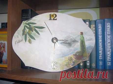 Часы &quot;Средиземноморские оливки&quot; - Декупаж - Рукоделие и творчество - Каталог статей - Рукоделие-мое хобби