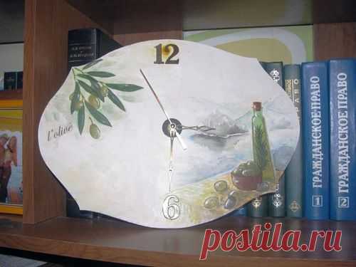 Часы "Средиземноморские оливки" - Декупаж - Рукоделие и творчество - Каталог статей - Рукоделие-мое хобби