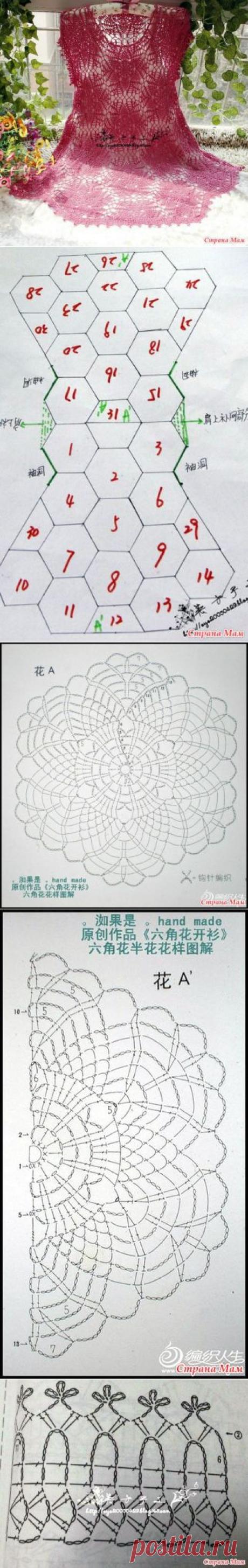 . Нежные цветы. Ажурная туника. - Все в ажуре... (вязание крючком) - Страна Мам