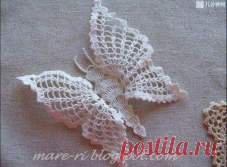 Красивые бабочки крючком - схемы