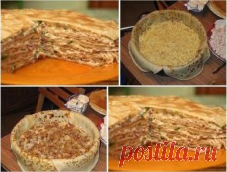 Вкусный БЛИННЫЙ ПИРОГ С КУРИЦЕЙ