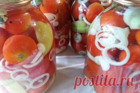 Помидоры с луком на зиму: без стерилизации, маринованные