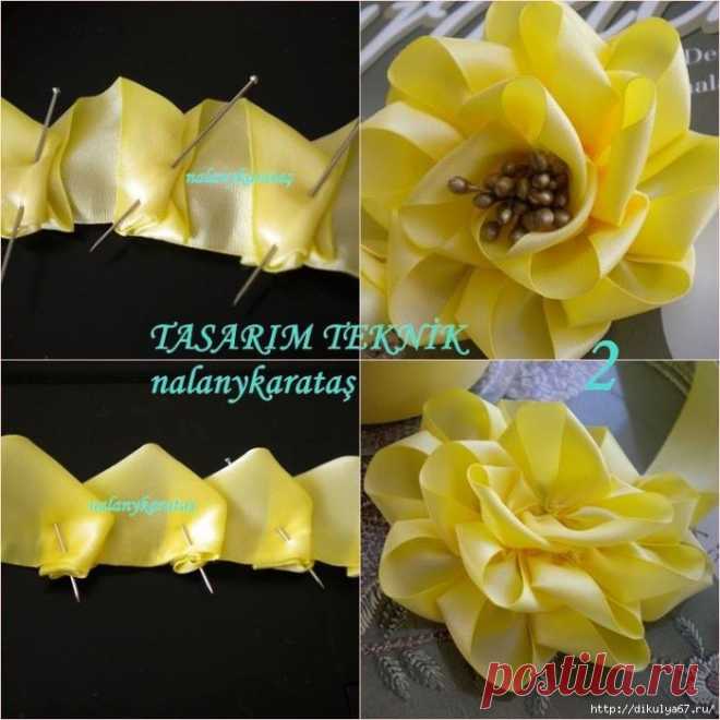 Роза из лент