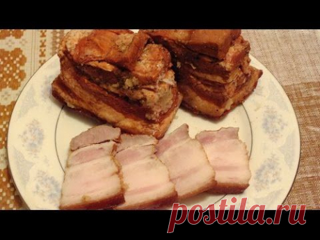 Посол сала в луковой шелухе и с жидким дымом быстро, просто и вкусно подкопченное сало