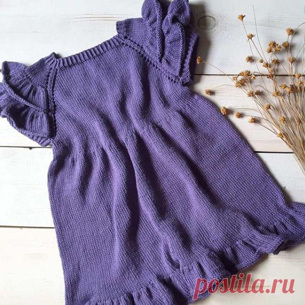 Как связать детское платье спицами