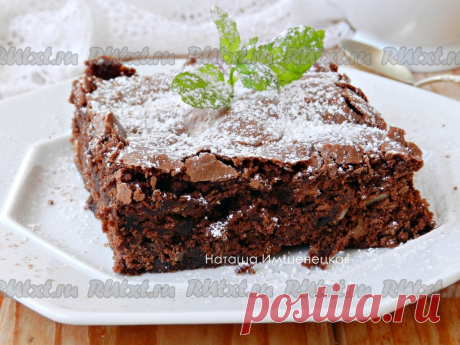 Брауни с грецкими орехами.