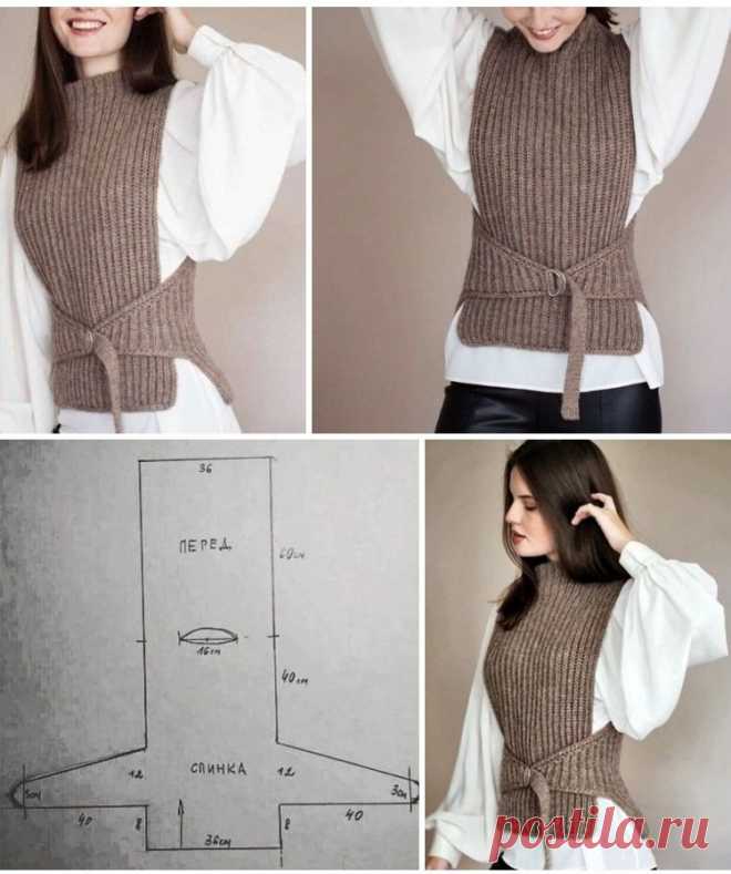 Вязаные жилеты спасут вас в осеннюю прохладную погоду. Идеи для вдохновения и вязания. | Юлия Жданова | Дзен