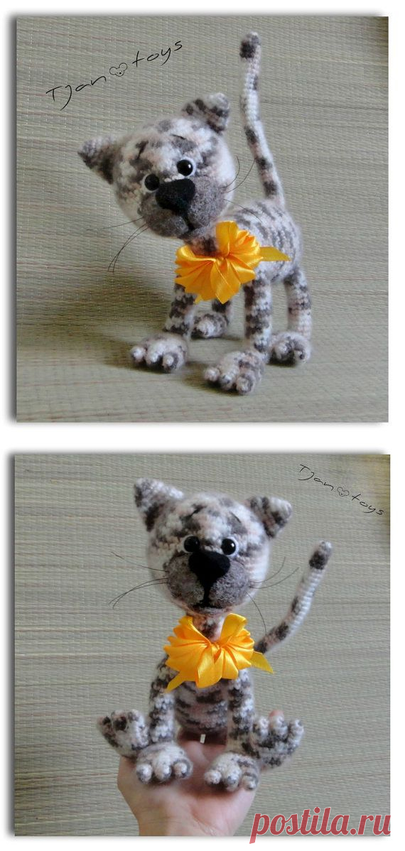 KITTEN OOAK Stuffed Animals Crochet Handmade Soft toy от Tjan